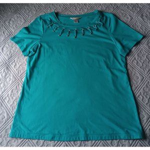 Christopher & Banks‎ Womens Aqua Green  Blouse Top Size L